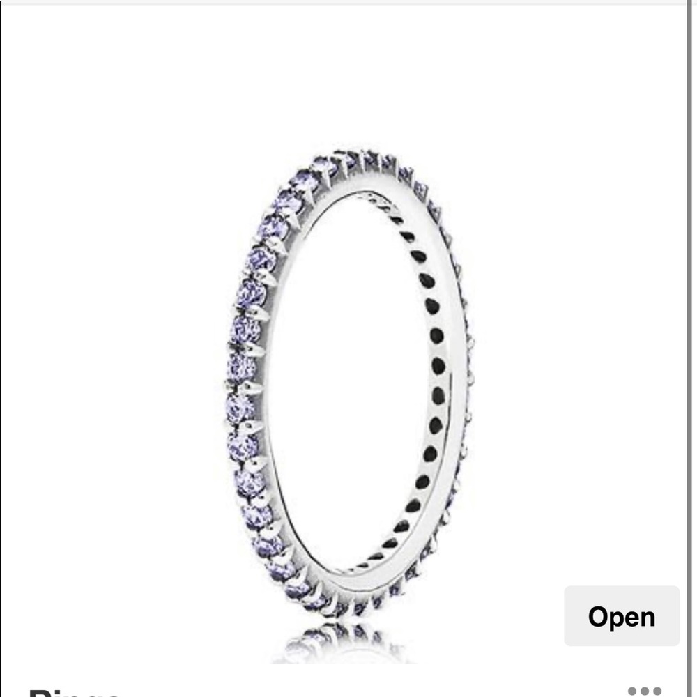 THIN PURPLE PANDORA RING